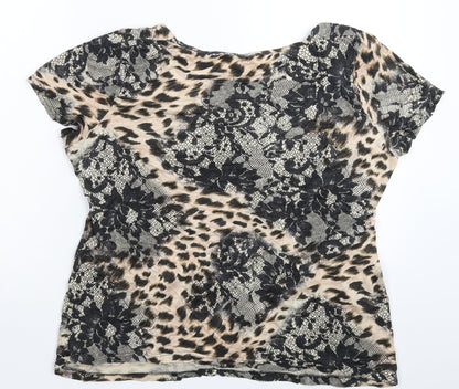 Womens UK Size 16 South Multicoloured Basic T-Shirt