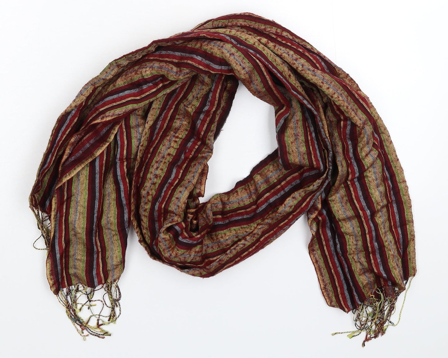 Preworn Womens Multicoloured Striped Knit  Scarf