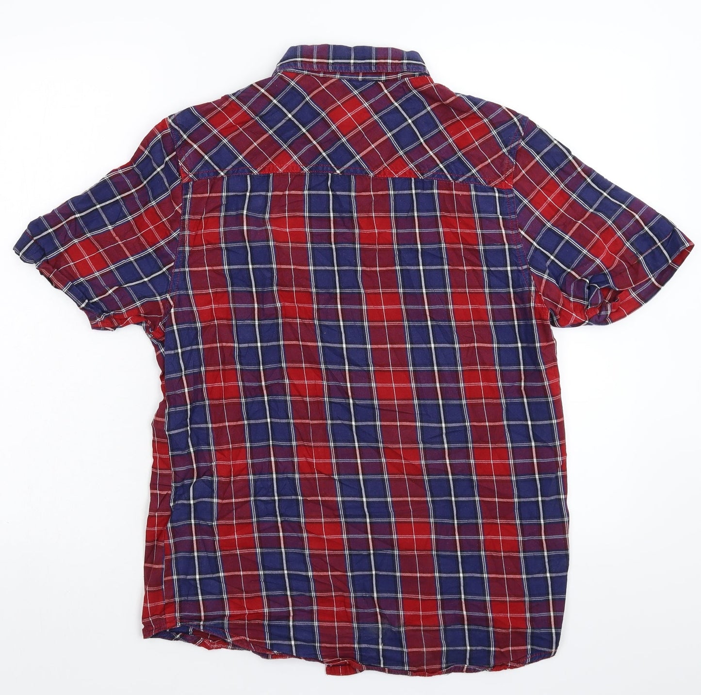 Mens UK Size M Industrialize Multicoloured  Button-Up Short Sleeve Casual Shirt