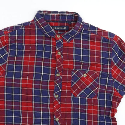 Mens UK Size M Industrialize Multicoloured  Button-Up Short Sleeve Casual Shirt