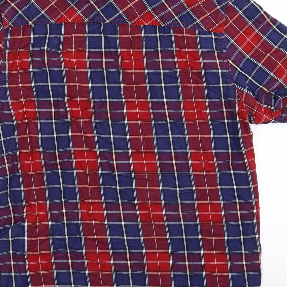 Mens UK Size M Industrialize Multicoloured  Button-Up Short Sleeve Casual Shirt