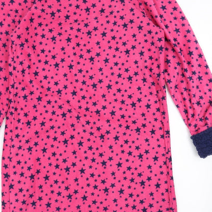 EVIE Womens Pink Geometric Fleece Top Gown Size 10  - Star pattern