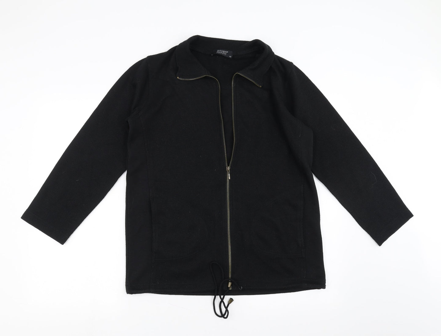 intown Womens Black   Full Zip Jumper Size XS