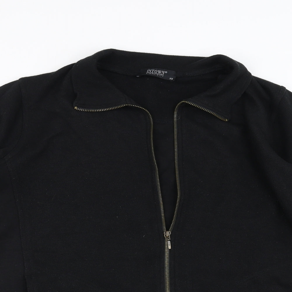 intown Womens Black   Full Zip Jumper Size XS