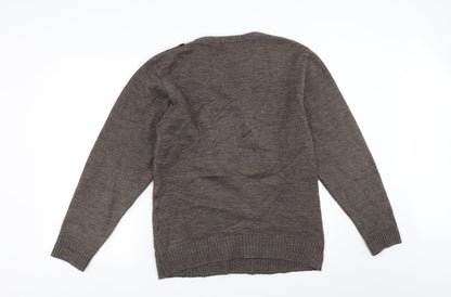 Cavallio Mens Brown Striped  Pullover Jumper Size S