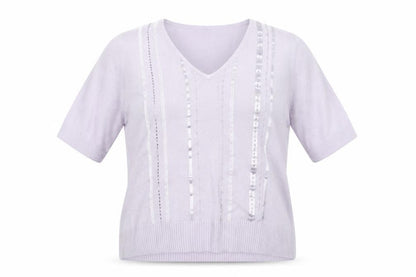 Marks & Spencer Womens Purple   Pullover Jumper Size 14  - beaded