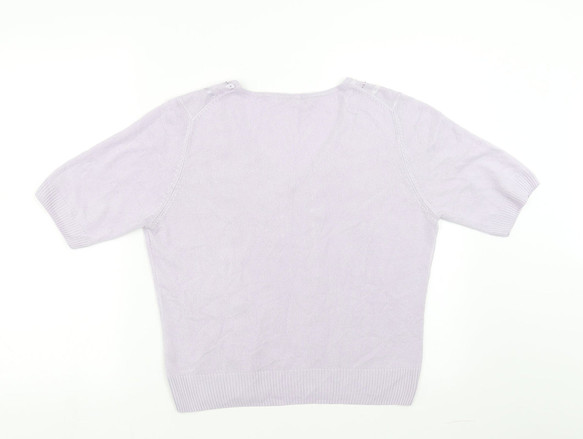 Marks & Spencer Womens Purple   Pullover Jumper Size 14  - beaded