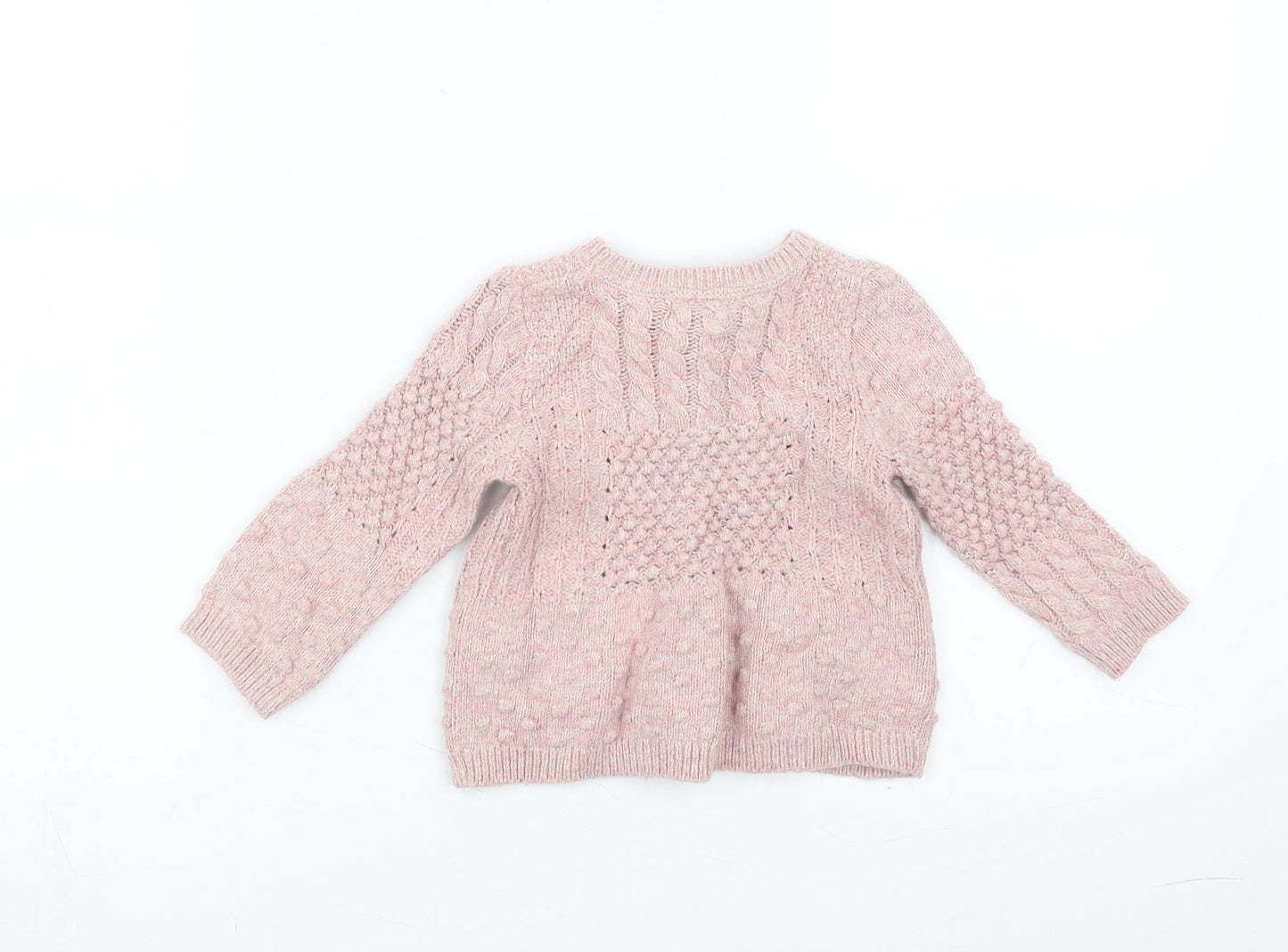 Monsoon Girls Pink  Knit Cardigan Jumper Size 6-9 Months