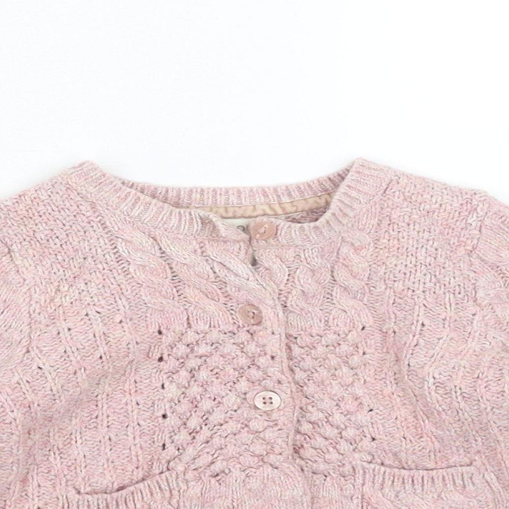 Monsoon Girls Pink  Knit Cardigan Jumper Size 6-9 Months