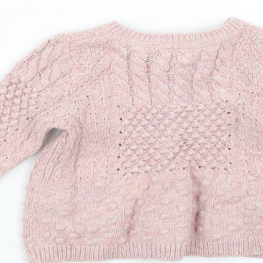 Monsoon Girls Pink  Knit Cardigan Jumper Size 6-9 Months