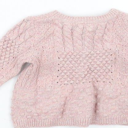 Monsoon Girls Pink  Knit Cardigan Jumper Size 6-9 Months