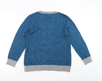 alexara Womens Blue   Pullover Jumper Size M  - jumper with over cardigan detail