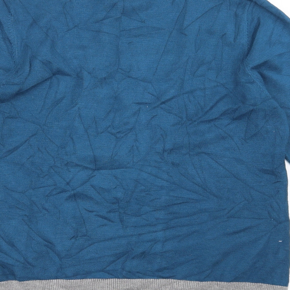 alexara Womens Blue   Pullover Jumper Size M  - jumper with over cardigan detail