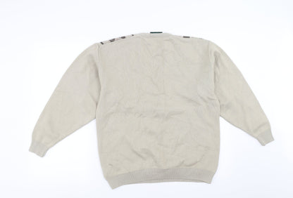 Hunter Mens Beige Argyle/Diamond  Pullover Jumper Size M