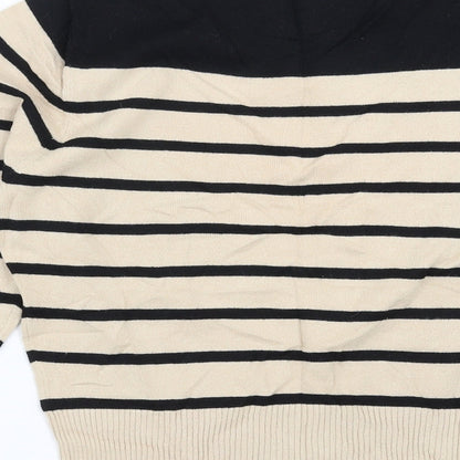 Marks & Spencer Womens Beige Striped  Pullover Jumper Size 14