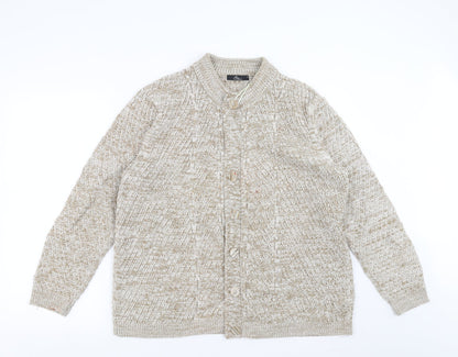 BM Collection Womens Beige   Cardigan Jumper Size M