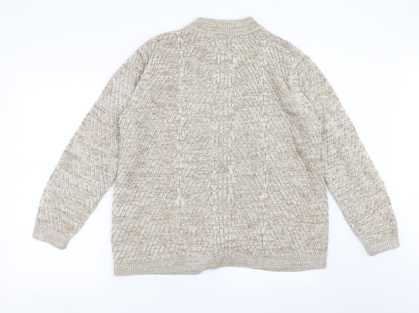 BM Collection Womens Beige   Cardigan Jumper Size M