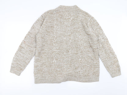 BM Collection Womens Beige   Cardigan Jumper Size M
