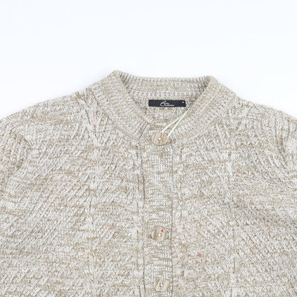 BM Collection Womens Beige   Cardigan Jumper Size M