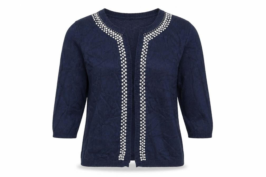 Next Womens Blue  Knit Cardigan Jumper Size 10  - beaded