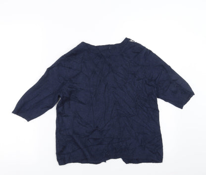 NEXT Womens Blue  Knit Cardigan Jumper Size 10  - beaded