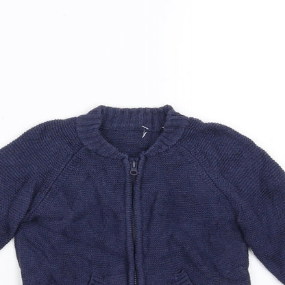 Mini Club Boys Blue  Knit Full Zip Jumper Size 18-24 Months