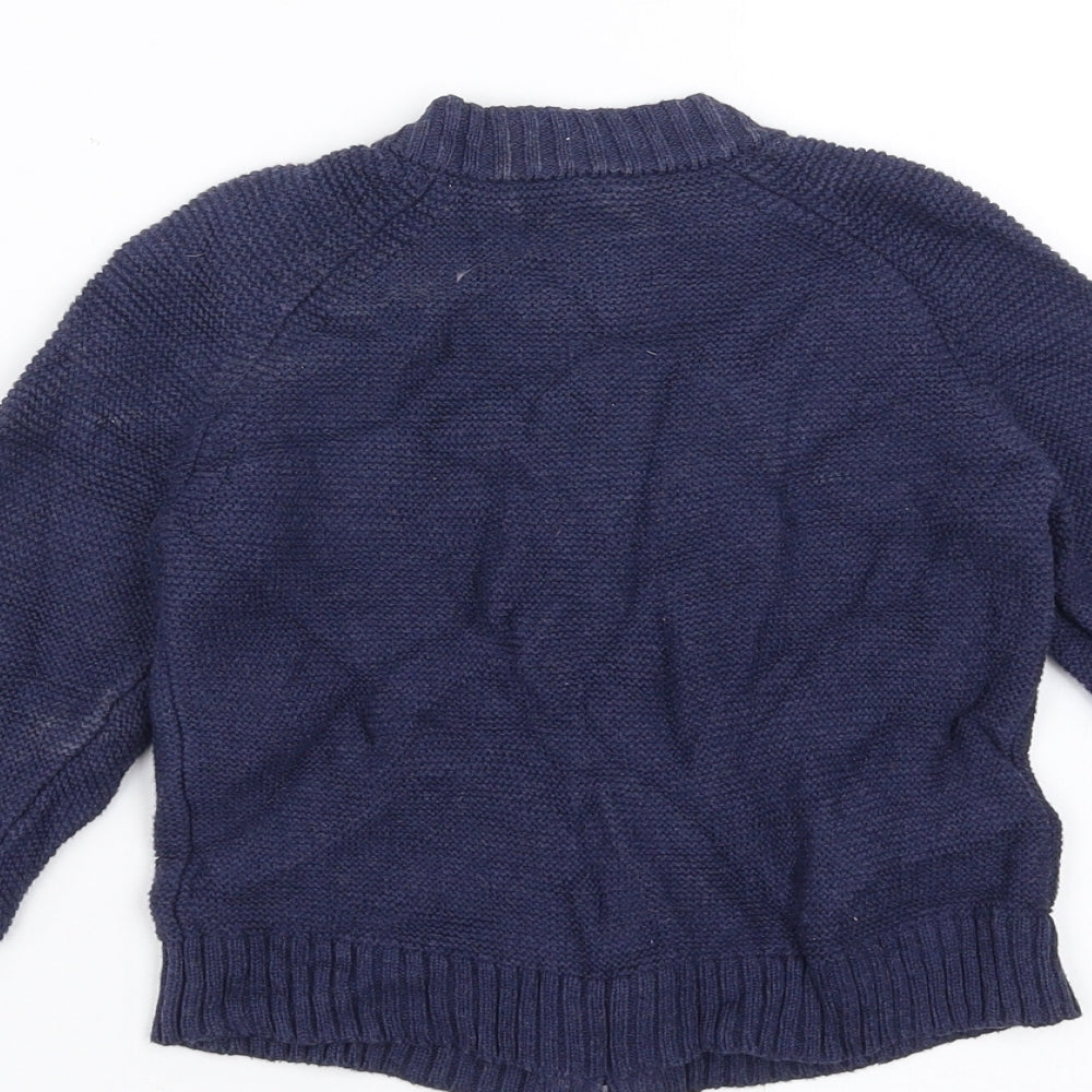 Mini Club Boys Blue  Knit Full Zip Jumper Size 18-24 Months