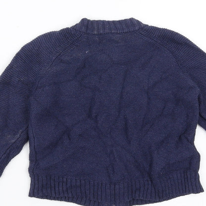 Mini Club Boys Blue  Knit Full Zip Jumper Size 18-24 Months