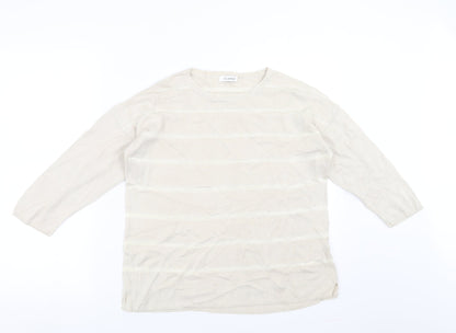 Marks and Spencer Womens Beige Striped  Pullover Jumper Size 12