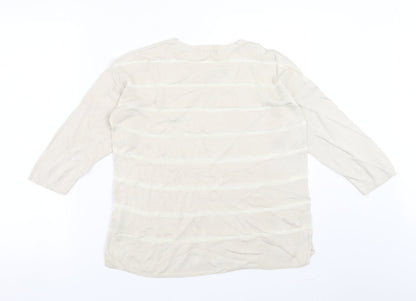 Marks and Spencer Womens Beige Striped  Pullover Jumper Size 12