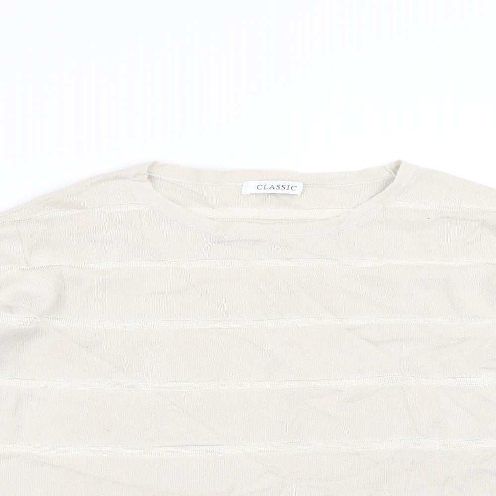 Marks and Spencer Womens Beige Striped  Pullover Jumper Size 12