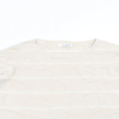 Marks and Spencer Womens Beige Striped  Pullover Jumper Size 12