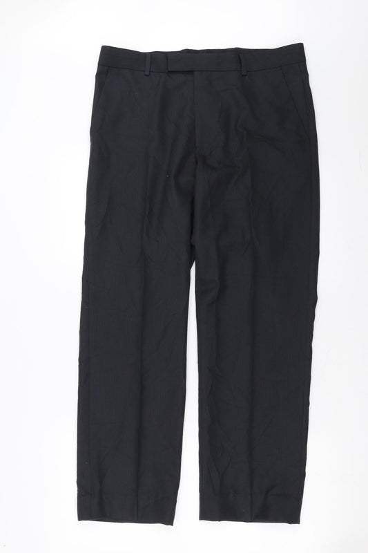 F&F Mens Grey Striped  Trousers  Size 34 in L29 in