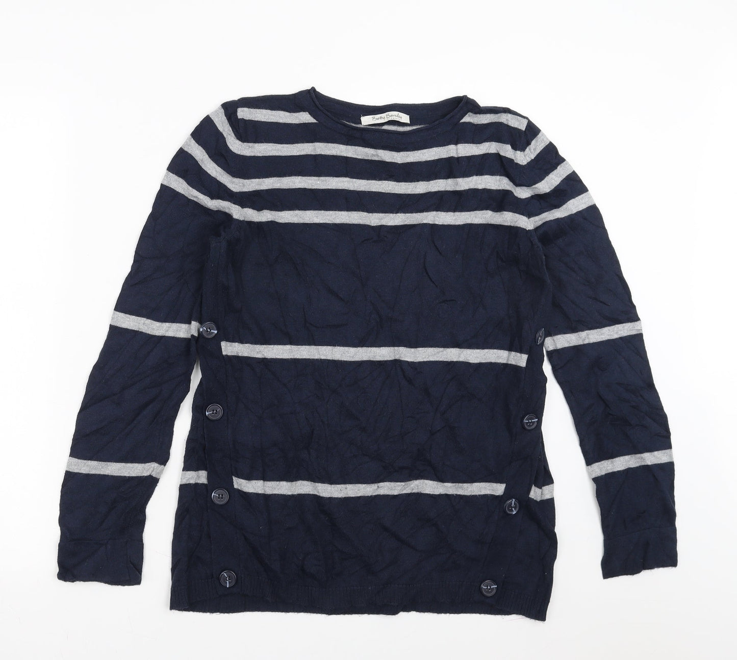 Betty Barclay Womens Blue Striped  Pullover Jumper Size 12