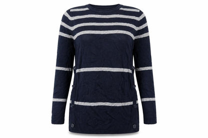 Betty Barclay Womens Blue Striped  Pullover Jumper Size 12