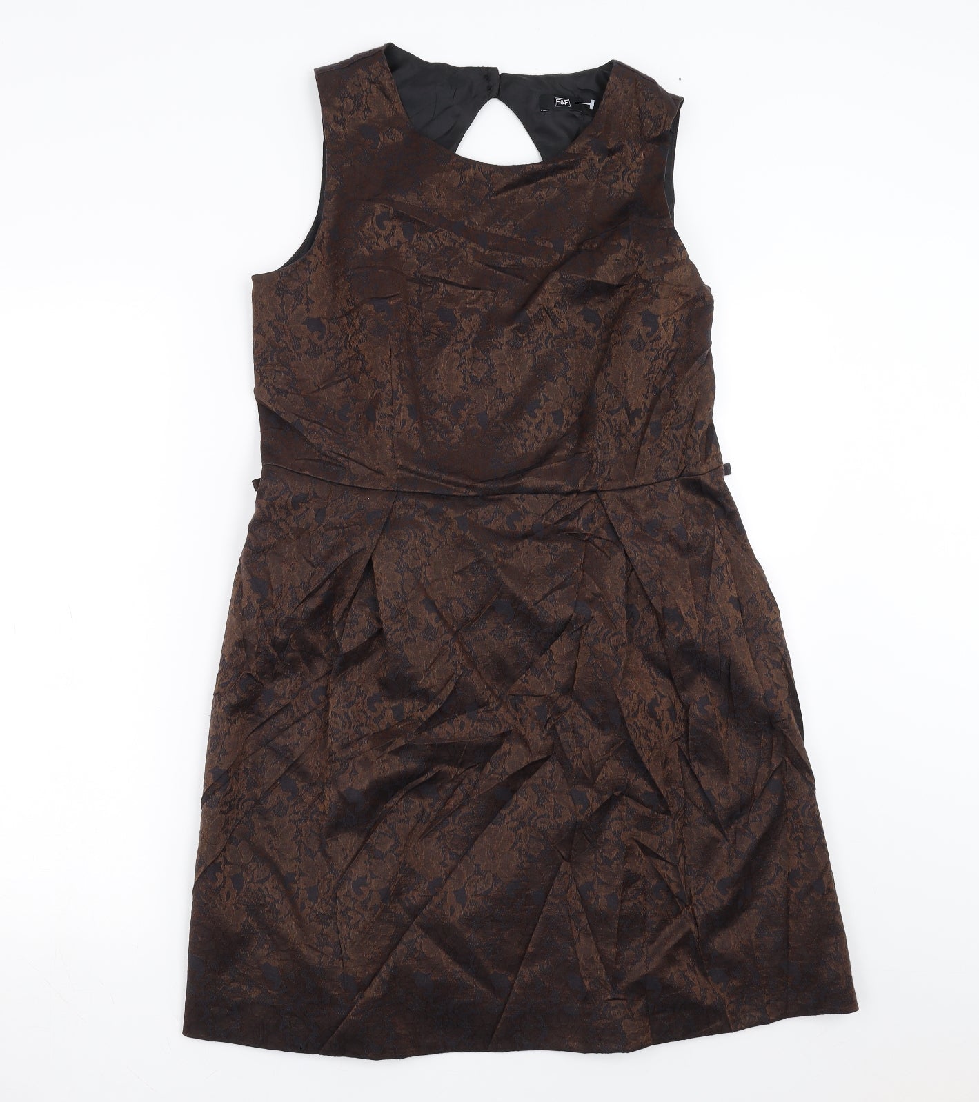 F&F Womens Brown Floral  Shift  Size 14