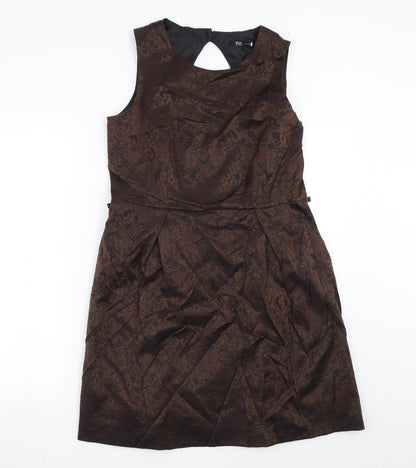 F&F Womens Brown Floral  Shift  Size 14