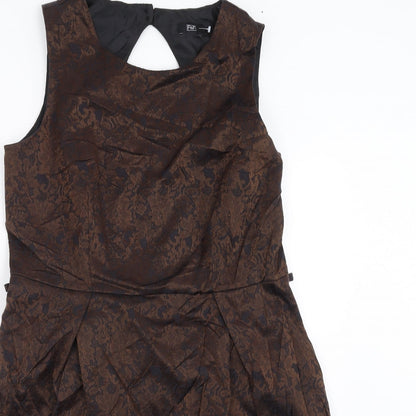 F&F Womens Brown Floral  Shift  Size 14