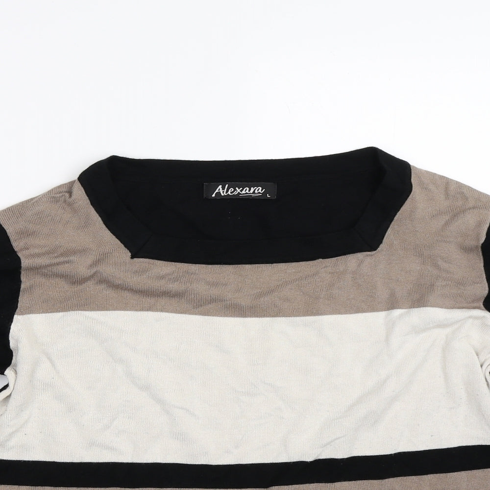 Close-up detail of ALEXARA women’s black jumper, size L