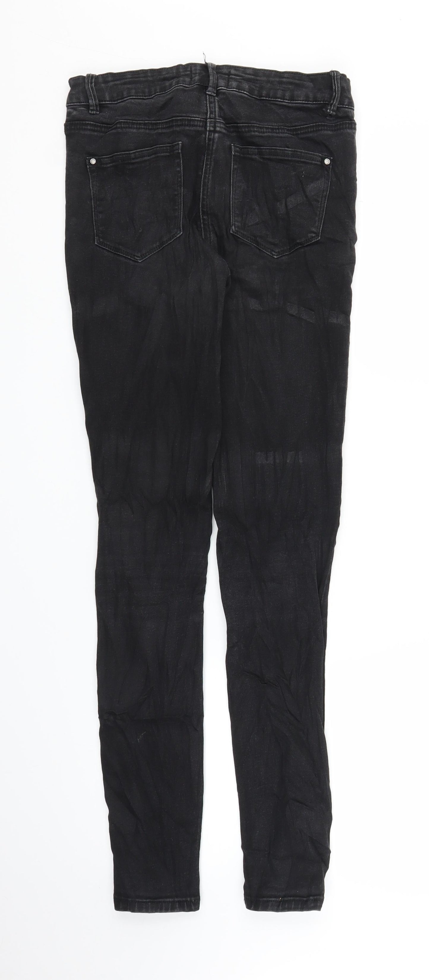 Matalan Womens Black  Denim Skinny Jeans Size 8 L28.5 in