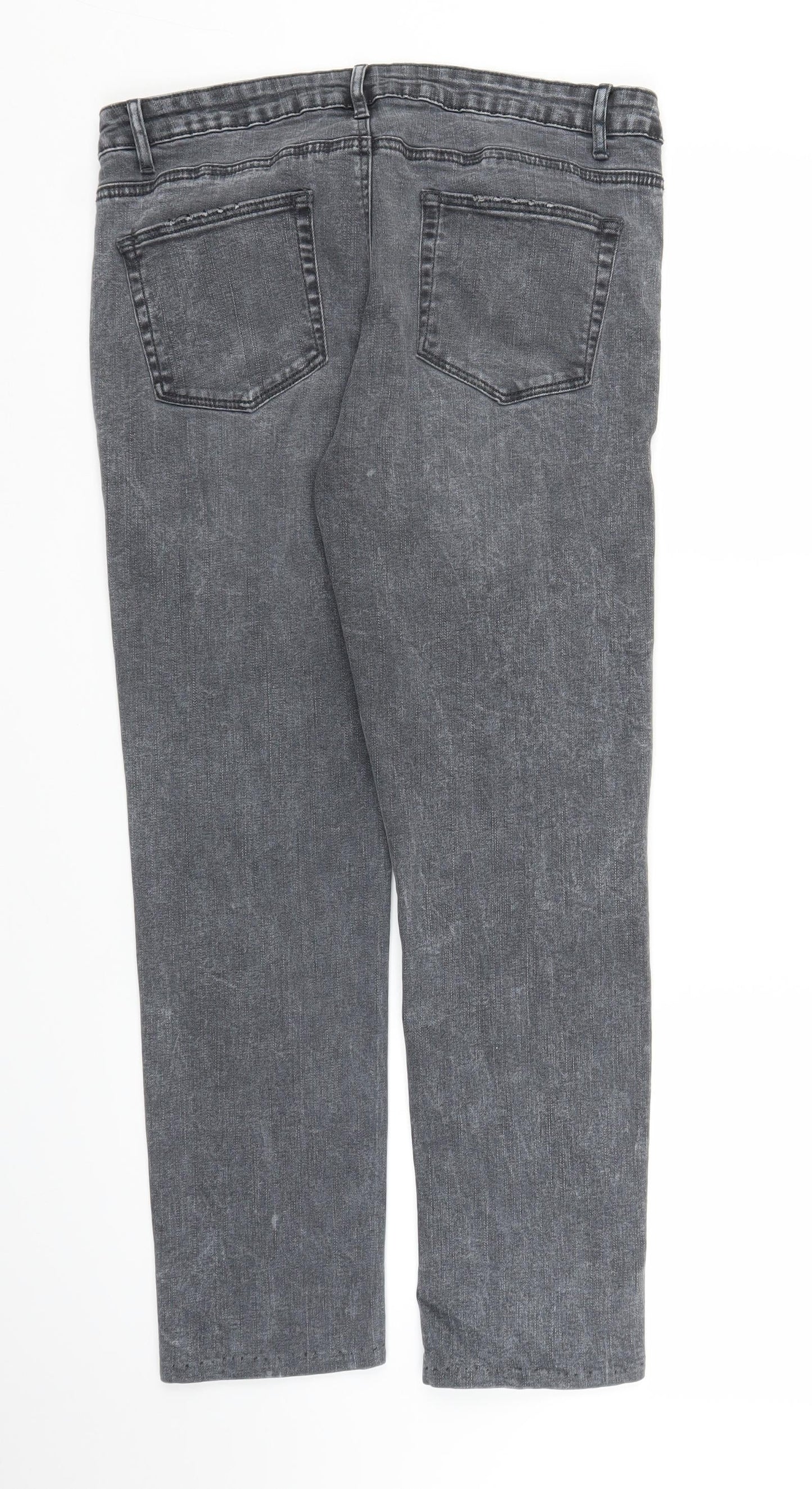 Womens UK Size M Preworn Regular Fit Straight Grey Jeans