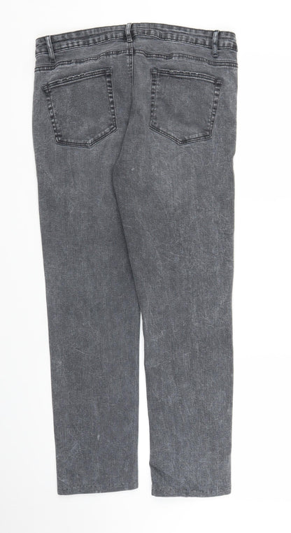 Womens UK Size M Preworn Regular Fit Straight Grey Jeans