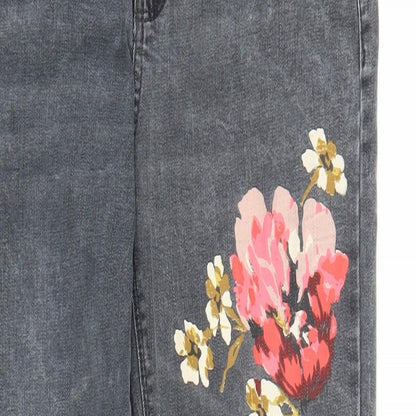 Womens UK Size M Preworn Regular Fit Straight Grey Jeans
