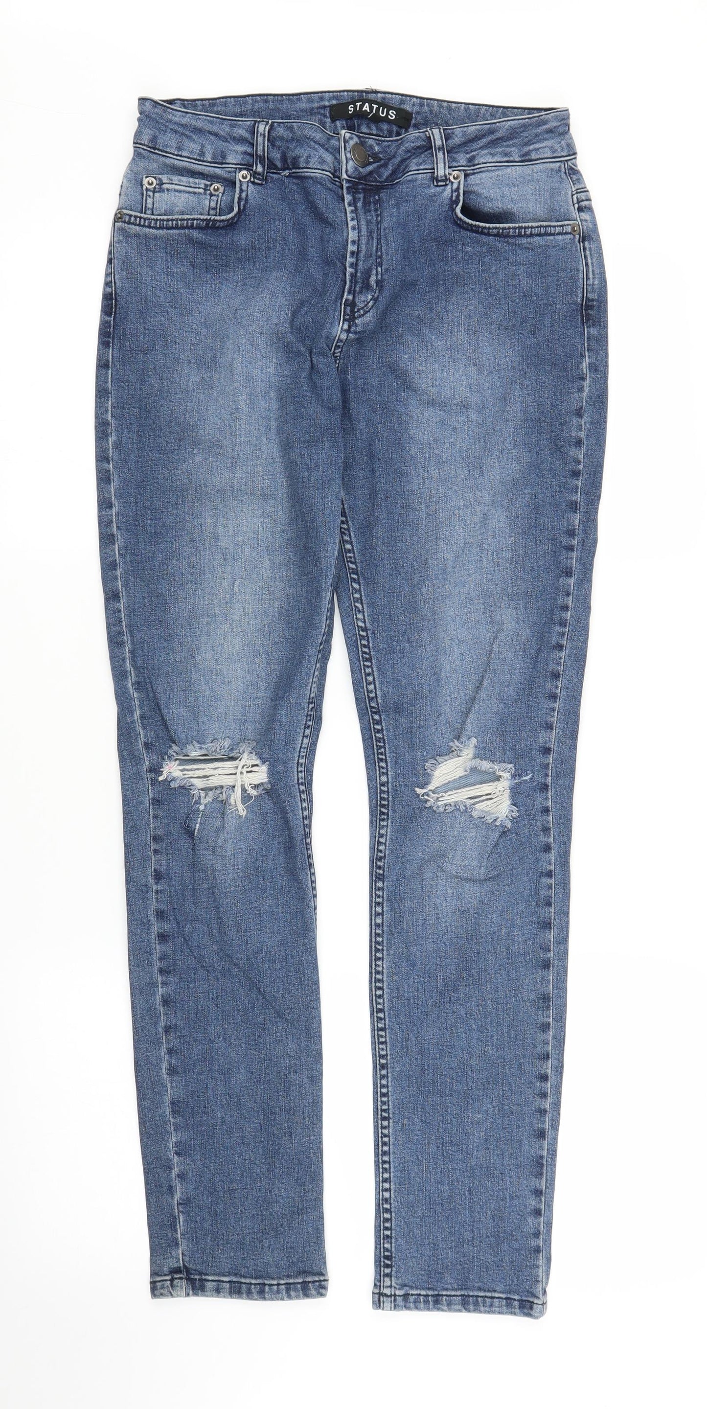 Status Womens Blue  Denim Skinny Jeans Size S L29 in