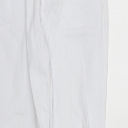 Womens UK Size XS Preworn Regular Fit Skinny White Jeans