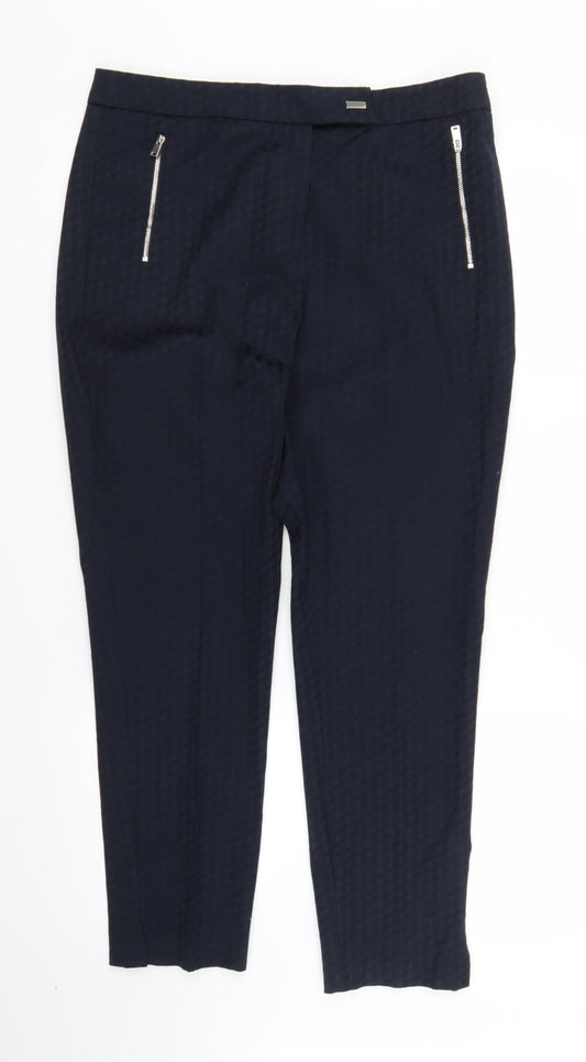 F&F Womens Blue Argyle/Diamond  Carrot Trousers Size 14 L26 in