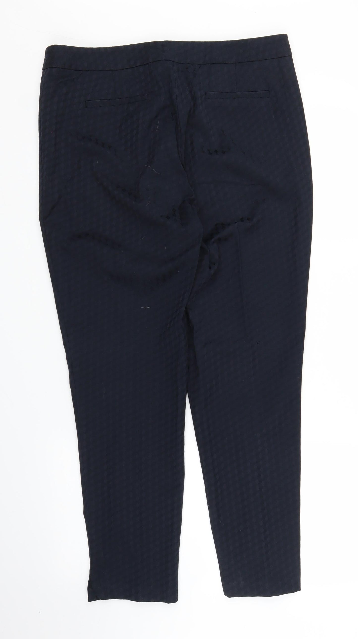 Womens UK Size 14 F&F Regular Fit Carrot Blue Trousers