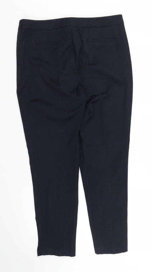 F&F Womens Blue Argyle/Diamond  Carrot Trousers Size 14 L26 in