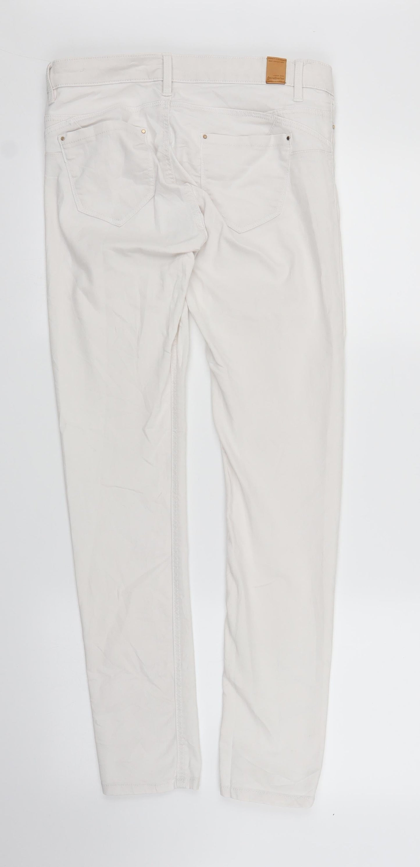 Womens UK Size 10 Stradavarius Regular Fit Skinny White Jeans