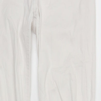 Womens UK Size 10 Stradavarius Regular Fit Skinny White Jeans